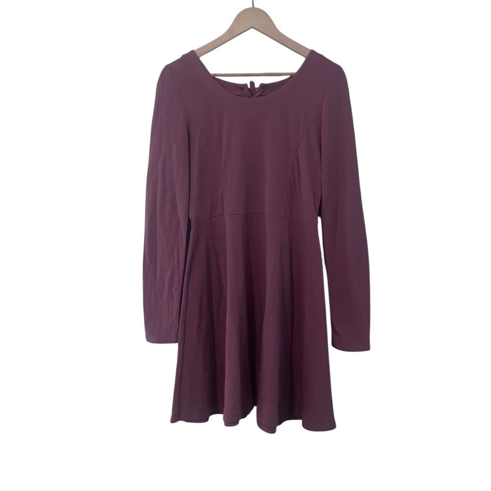 Free People Long Sleeve Dress in Dark Coral